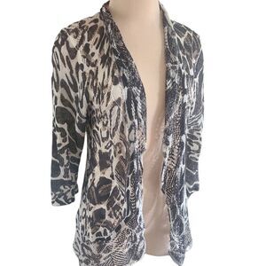 Mona Leah Couture drape open front Cardigan size medium